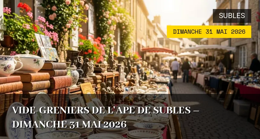 Affiche de l'événement : Vide-greniers de l&rsquo;APE de Subles – Dimanche 31 Mai 2026