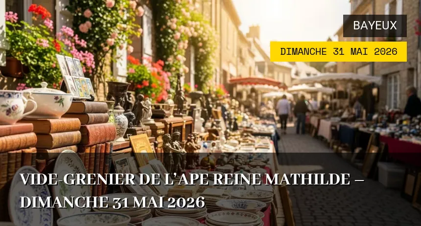 Affiche de l'événement : Vide-grenier de l&rsquo;APE Reine Mathilde – Dimanche 31 Mai 2026