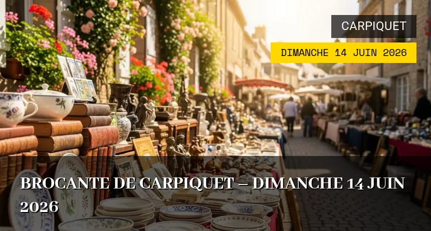 Affiche de l'événement : Brocante de Carpiquet – Dimanche 14 Juin 2026