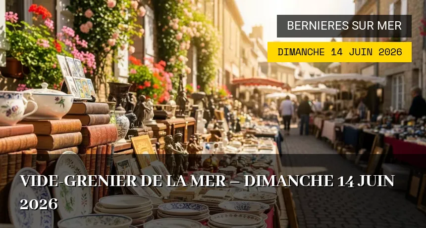 Affiche de l'événement : Vide-grenier de la Mer – Dimanche 14 Juin 2026