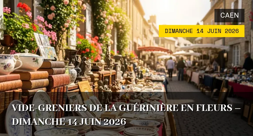 Affiche de l'événement : Vide-greniers de la Guérinière en fleurs – Dimanche 14 Juin 2026