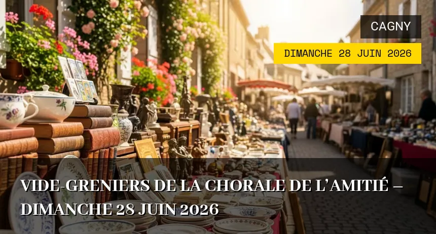 Affiche de l'événement : Vide-greniers de la Chorale de l&rsquo;amitié – Dimanche 28 Juin 2026