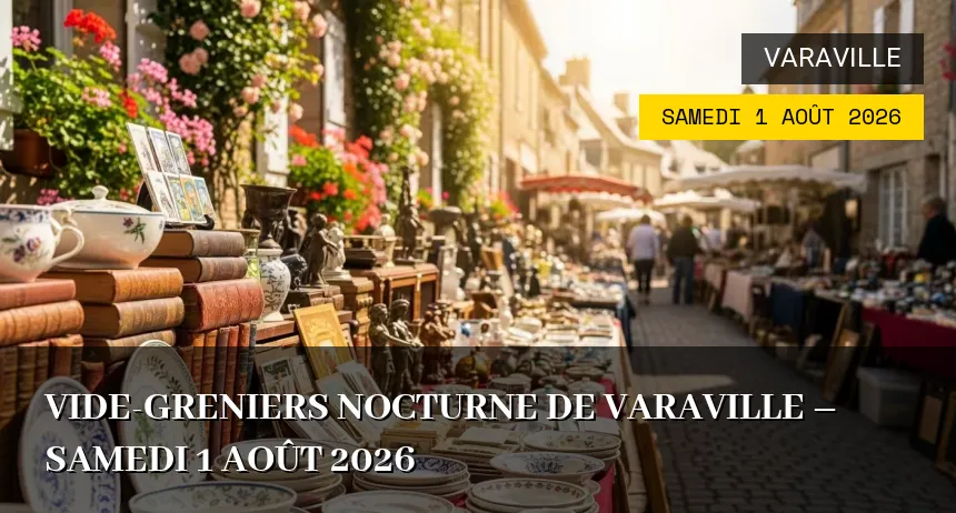 Affiche de l'événement : Vide-greniers Nocturne de Varaville – Samedi 1 Août 2026