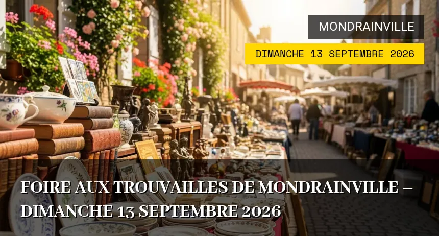 Affiche de l'événement : Foire aux trouvailles de Mondrainville – Dimanche 13 Septembre 2026