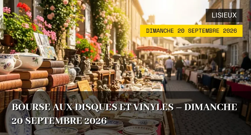 Affiche de l'événement : Bourse aux Disques et Vinyles – Dimanche 20 Septembre 2026