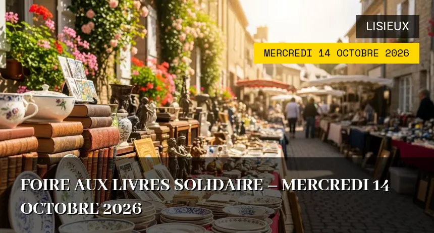 Affiche de l'événement : Foire aux Livres Solidaire – Mercredi 14 Octobre 2026