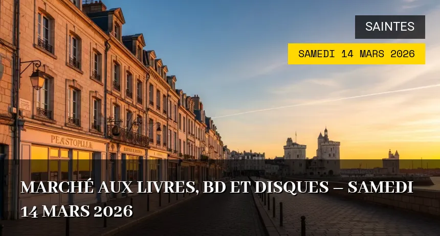Affiche de l'événement : Marché aux Livres, BD et Disques – Samedi 14 Mars 2026
