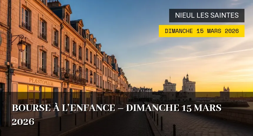 Affiche de l'événement : Bourse à l&rsquo;enfance – Dimanche 15 Mars 2026