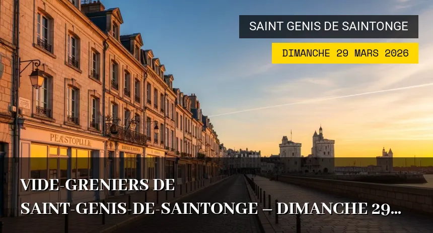 Affiche de l'événement : Vide-greniers de Saint-Genis-de-Saintonge – Dimanche 29 Mars 2026