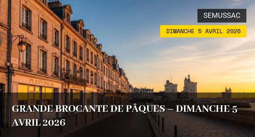 Affiche de l'événement : Grande Brocante de Pâques – Dimanche 5 Avril 2026