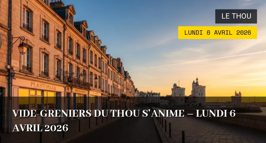 Affiche de l'événement : Vide-greniers du Thou s’anime – Lundi 6 Avril 2026