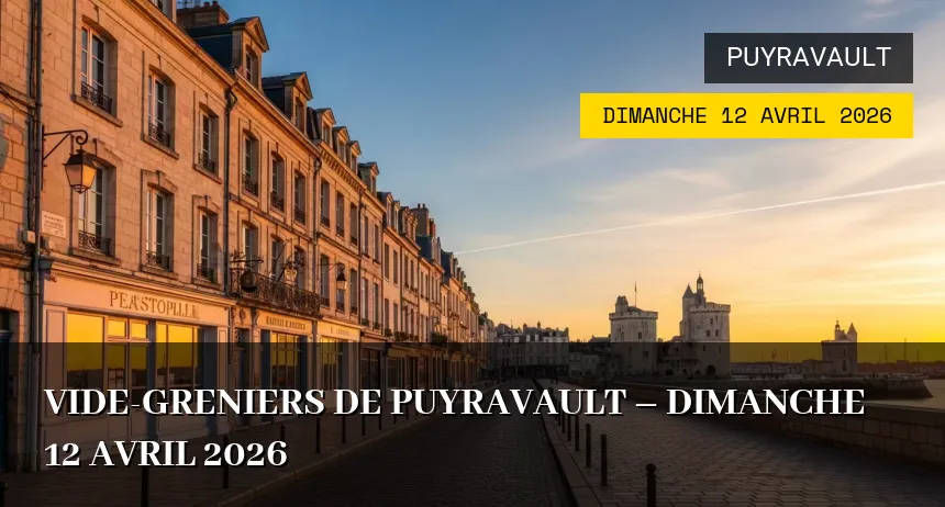 Affiche de l'événement : Vide-greniers de Puyravault – Dimanche 12 Avril 2026