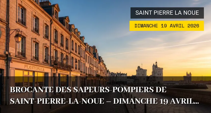 Affiche de l'événement : Brocante des Sapeurs-Pompiers de Saint-Pierre-La-Noue – Dimanche 19 Avril 2026