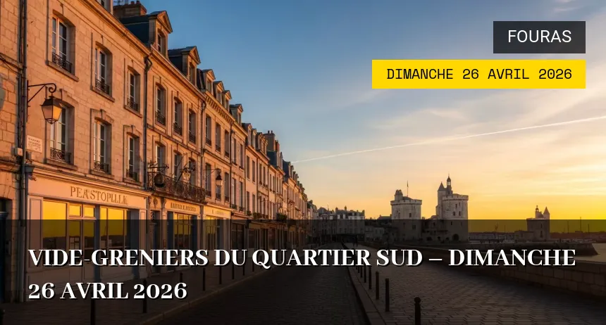 Affiche de l'événement : Vide-greniers du Quartier Sud – Dimanche 26 Avril 2026