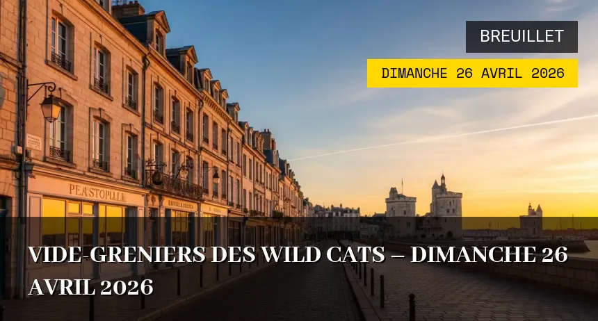 Affiche de l'événement : Vide-greniers des Wild Cats – Dimanche 26 Avril 2026