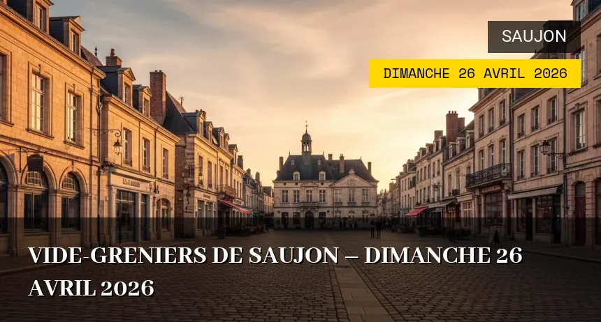 Affiche de l'événement : Vide-greniers de Saujon – Dimanche 26 Avril 2026