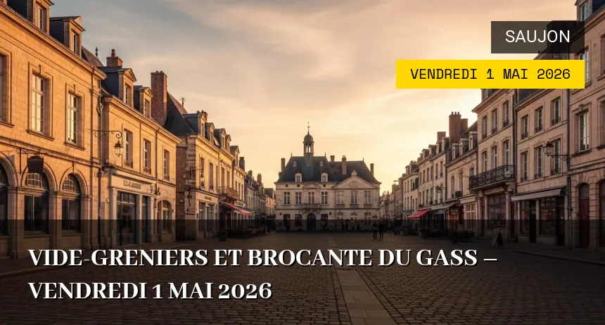 Affiche de l'événement : Vide-greniers et Brocante du GASS – Vendredi 1 Mai 2026