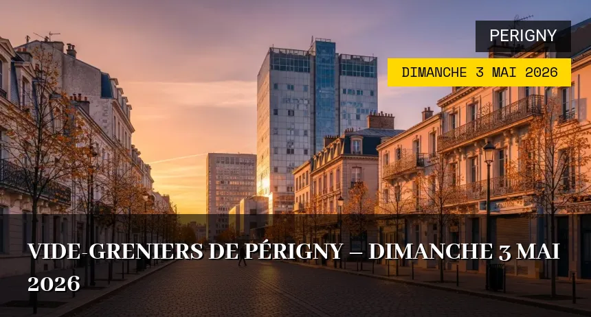 Affiche de l'événement : Vide-greniers de Périgny – Dimanche 3 Mai 2026