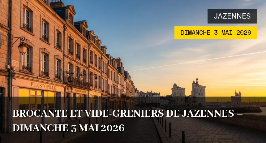 Affiche de l'événement : Brocante et vide-greniers de Jazennes – Dimanche 3 Mai 2026