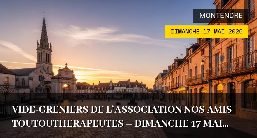 Affiche de l'événement : Vide-greniers de l&rsquo;Association Nos Amis Toutoutherapeutes – Dimanche 17 Mai 2026
