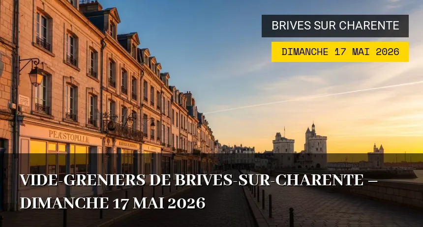Affiche de l'événement : Vide-greniers de Brives-sur-Charente – Dimanche 17 Mai 2026