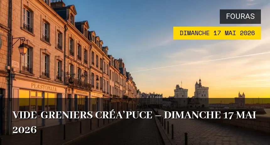 Affiche de l'événement : Vide-greniers Créa&rsquo;Puce – Dimanche 17 Mai 2026