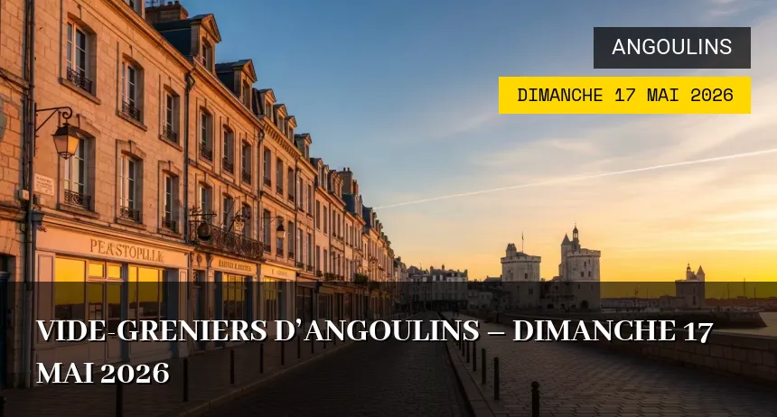 Affiche de l'événement : Vide-greniers d&rsquo;Angoulins – Dimanche 17 Mai 2026