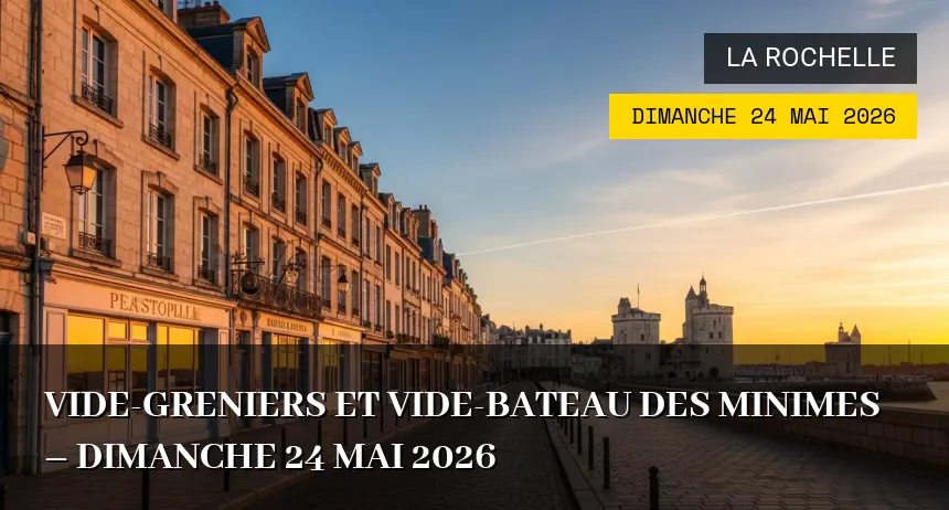 Affiche de l'événement : Vide-greniers et Vide-bateau des Minimes – Dimanche 24 Mai 2026