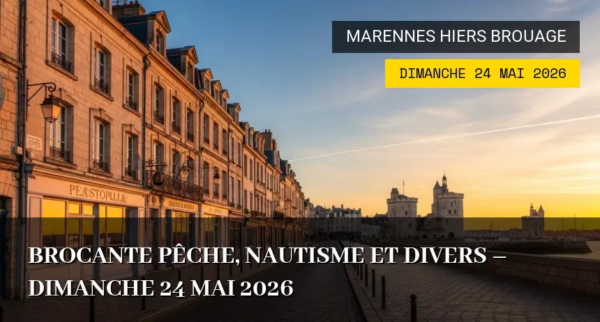 Affiche de l'événement : Brocante Pêche, Nautisme et Divers – Dimanche 24 Mai 2026