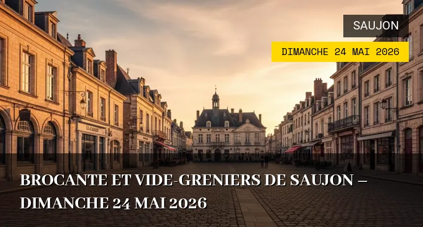Affiche de l'événement : Brocante et Vide-greniers de Saujon – Dimanche 24 Mai 2026