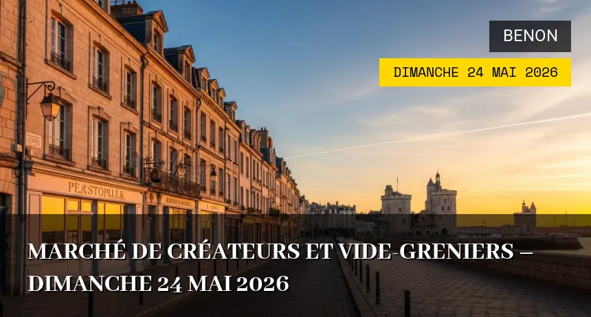 Affiche de l'événement : Marché de Créateurs et Vide-greniers – Dimanche 24 Mai 2026