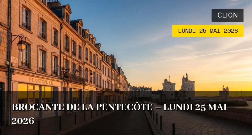 Affiche de l'événement : Brocante de la Pentecôte – Lundi 25 Mai 2026