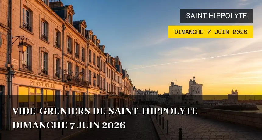 Affiche de l'événement : Vide-greniers de Saint-Hippolyte – Dimanche 7 Juin 2026