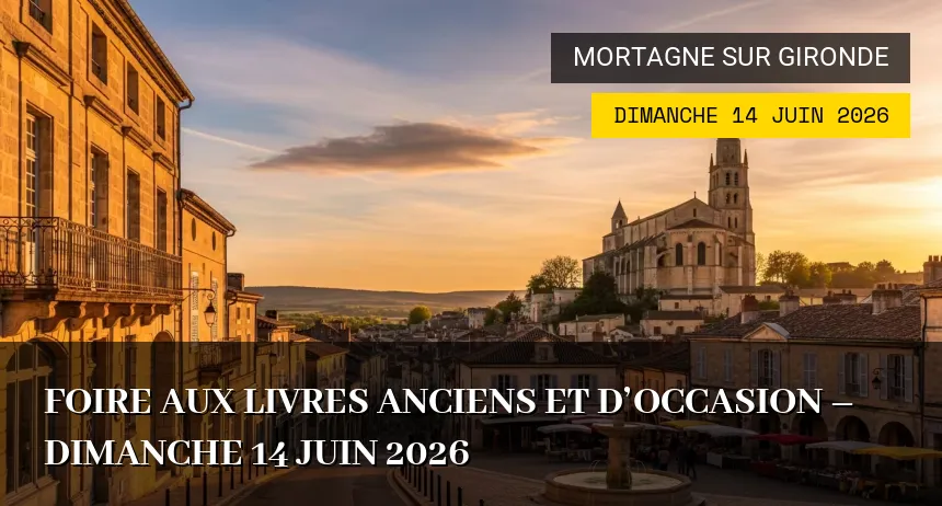 Affiche de l'événement : Foire aux livres anciens et d&rsquo;occasion – Dimanche 14 Juin 2026