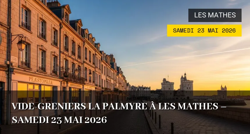 Affiche de l'événement : Vide-greniers La Palmyre à Les Mathes – Samedi 23 Mai 2026