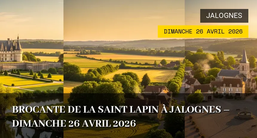 Affiche de l'événement : Brocante de la Saint Lapin à Jalognes – Dimanche 26 Avril 2026
