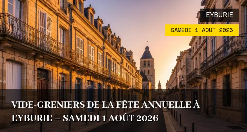 Affiche de l'événement : Vide-greniers de la Fête Annuelle à Eyburie – Samedi 1 Août 2026