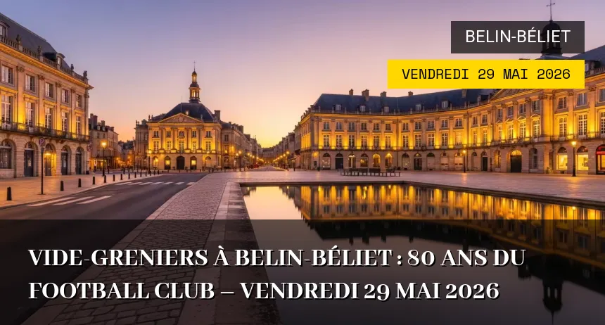 Affiche de l'événement : Vide-greniers à Belin-Béliet : 80 ans du Football Club – Vendredi 29 Mai 2026