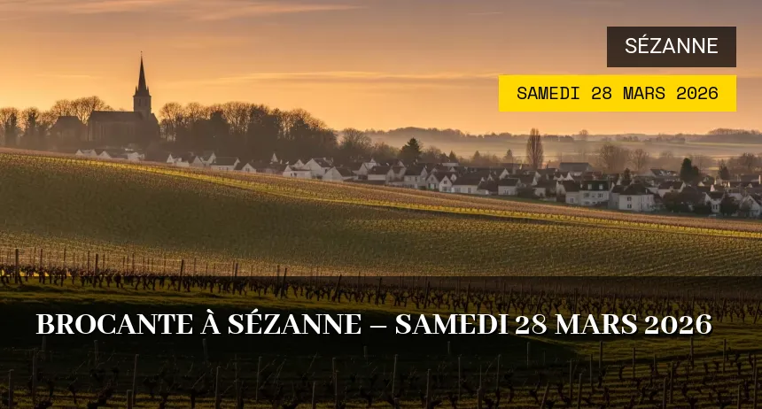 Affiche de l'événement : Brocante à Sézanne – Samedi 28 Mars 2026