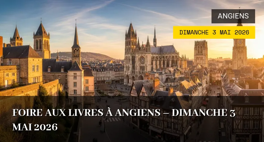 Affiche de l'événement : Foire aux livres à Angiens – Dimanche 3 Mai 2026