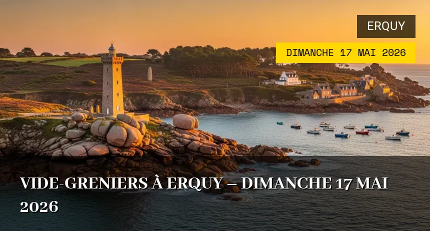 Affiche de l'événement : Vide-greniers à Erquy – Dimanche 17 Mai 2026