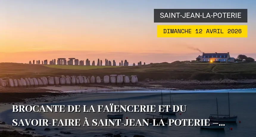 Affiche de l'événement : Brocante de la Faïencerie et du Savoir-Faire à Saint-Jean-la-Poterie – Dimanche 12 Avril 2026