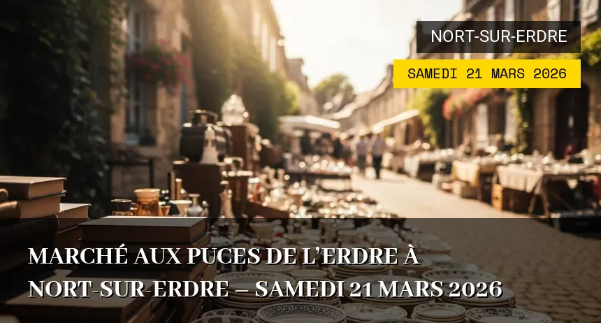 Affiche de l'événement : Les Puces de l&rsquo;Erdre à Nort-sur-Erdre – Samedi 6 Juin 2026