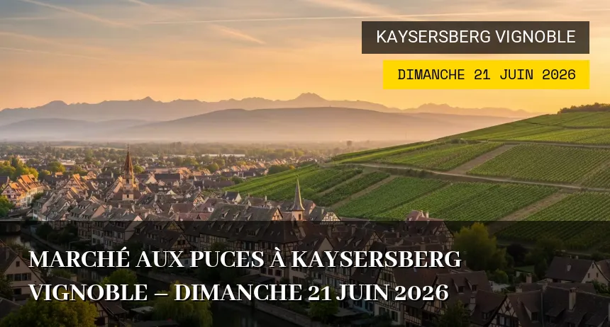Affiche de l'événement : Marché aux puces à Kaysersberg Vignoble – Dimanche 21 Juin 2026