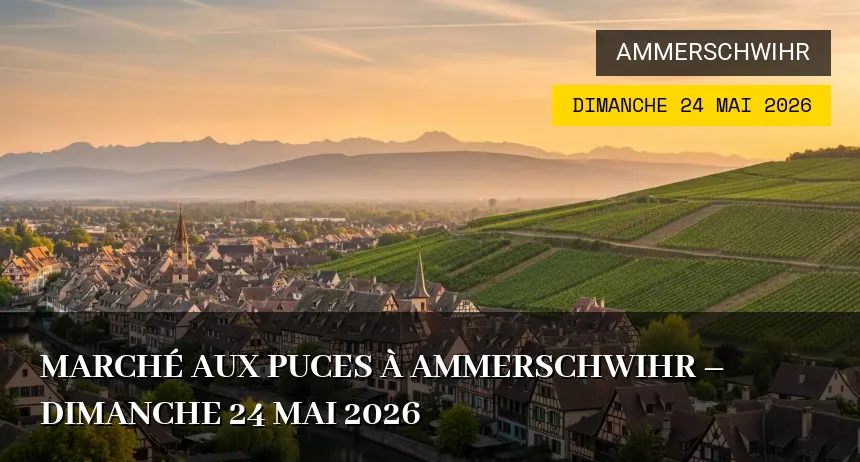 Affiche de l'événement : Marché aux puces à Ammerschwihr – Dimanche 24 Mai 2026