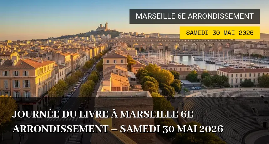 Affiche de l'événement : Journée du Livre à Marseille 6e Arrondissement – Samedi 30 Mai 2026