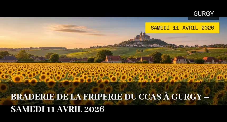 Affiche de l'événement : Braderie de la Friperie du CCAS à Gurgy – Samedi 11 Avril 2026