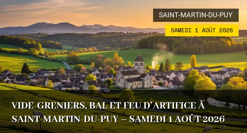 Affiche de l'événement : Vide-Greniers de Plainefas à Saint-Martin-du-Puy – Samedi 1 Août 2026