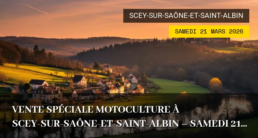 Affiche de l'événement : Vente Spéciale Motoculture à Scey-sur-Saône-et-Saint-Albin – Samedi 21 Mars 2026