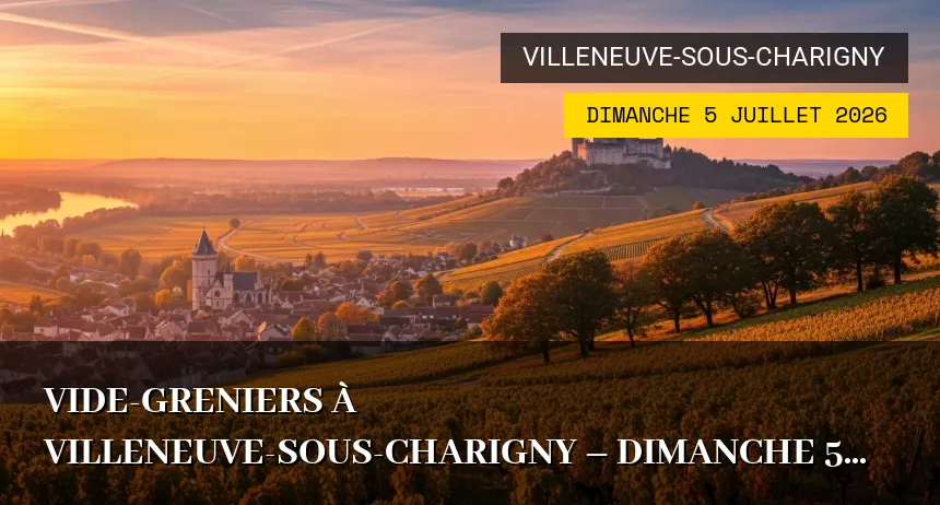 Affiche de l'événement : Vide-greniers à Villeneuve-sous-Charigny – Dimanche 5 Juillet 2026